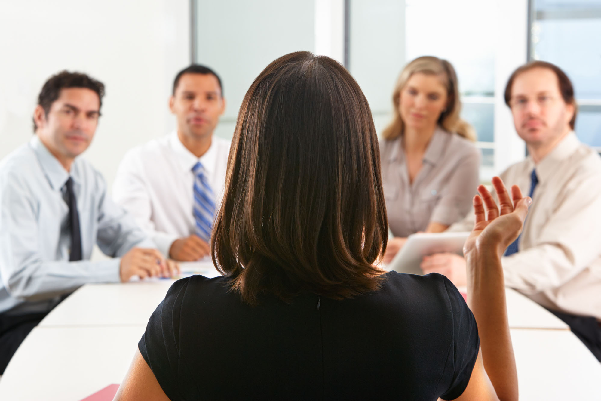 female business leader holding a meeting