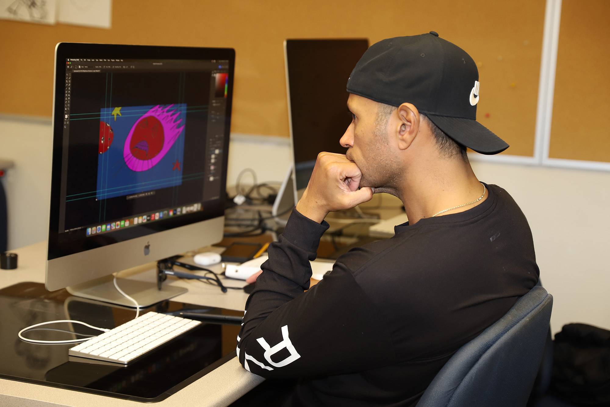 person creating digital art