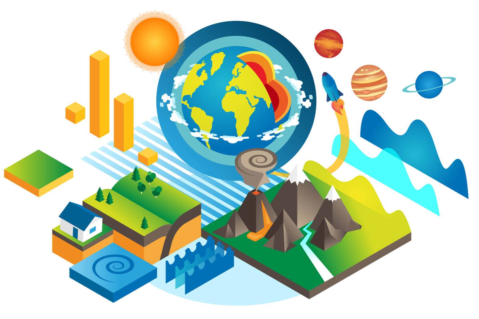 3d map of different land terrains