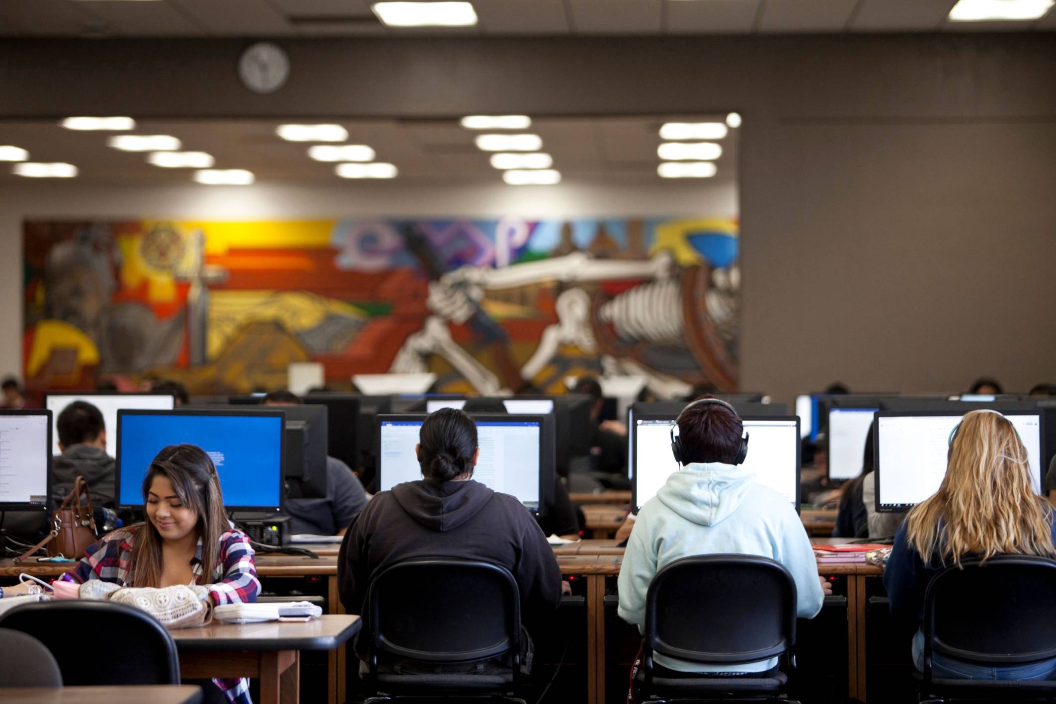 people working at computers