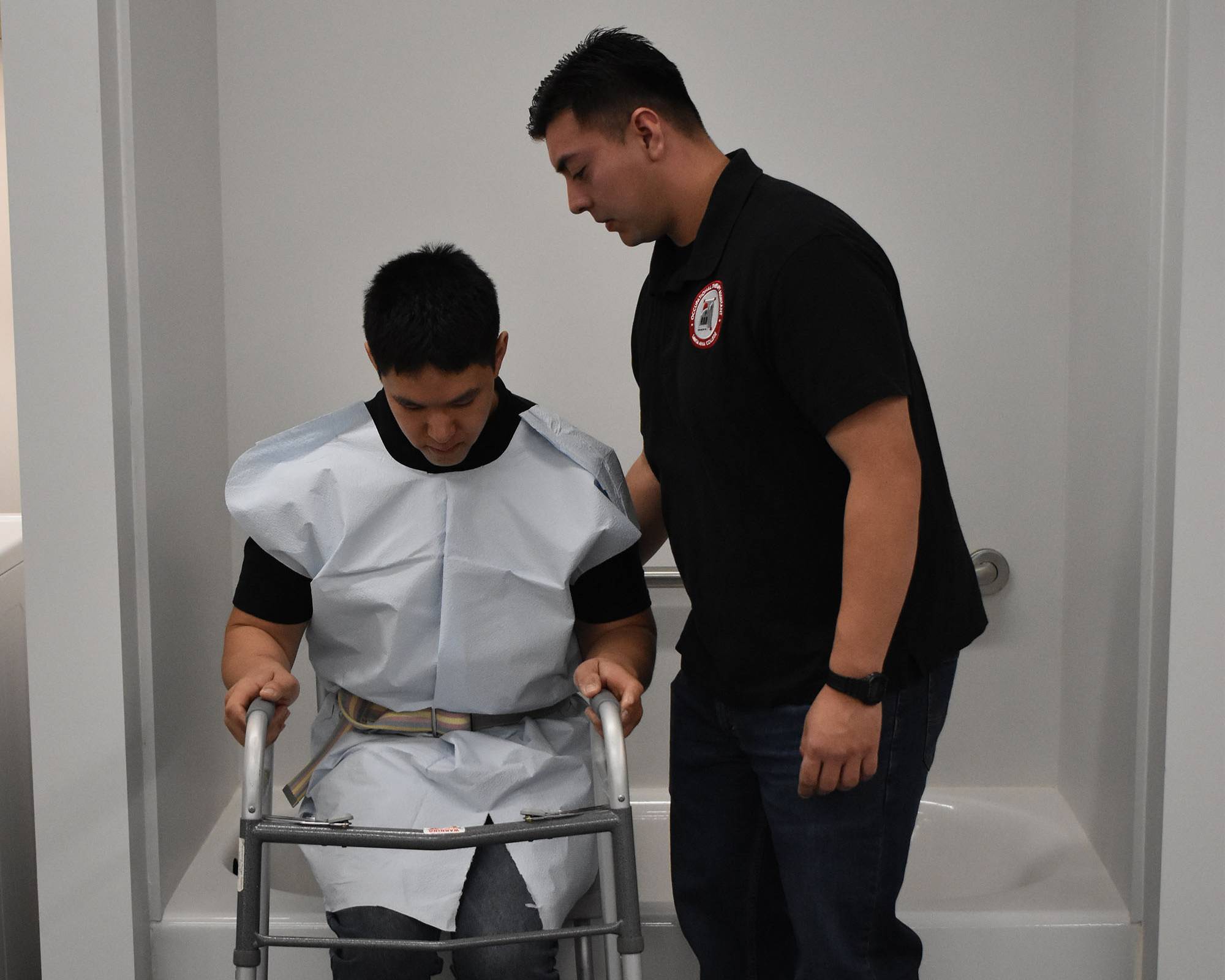 person assisting someone