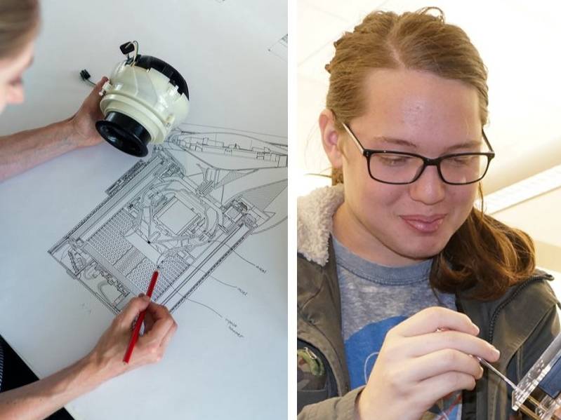 Students in engineering class