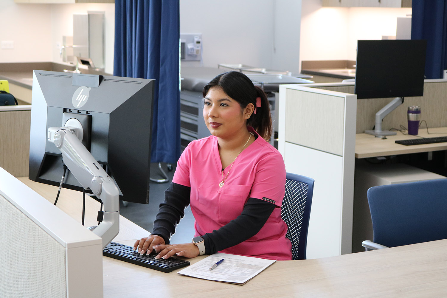 Medical Assistant student keeping records